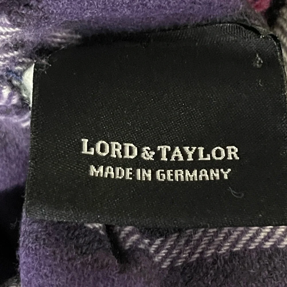 *Lord & Taylor Women's Purple Plaid Elastic Scarf